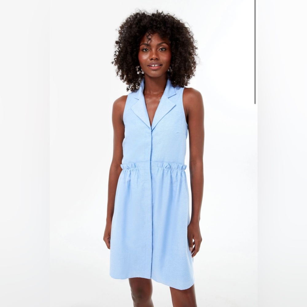 NWT Tuckernuck Oxford Sleeveless Royal Shirt Dress, XS